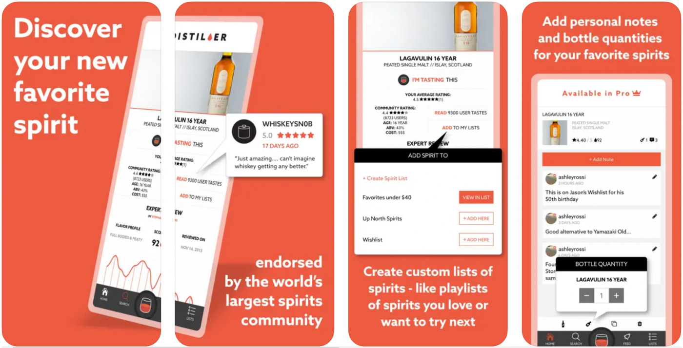 Image of Distiller best whiskey app review screenshot