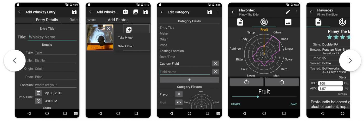Image of Flavordex whiskey tasting app screenshot