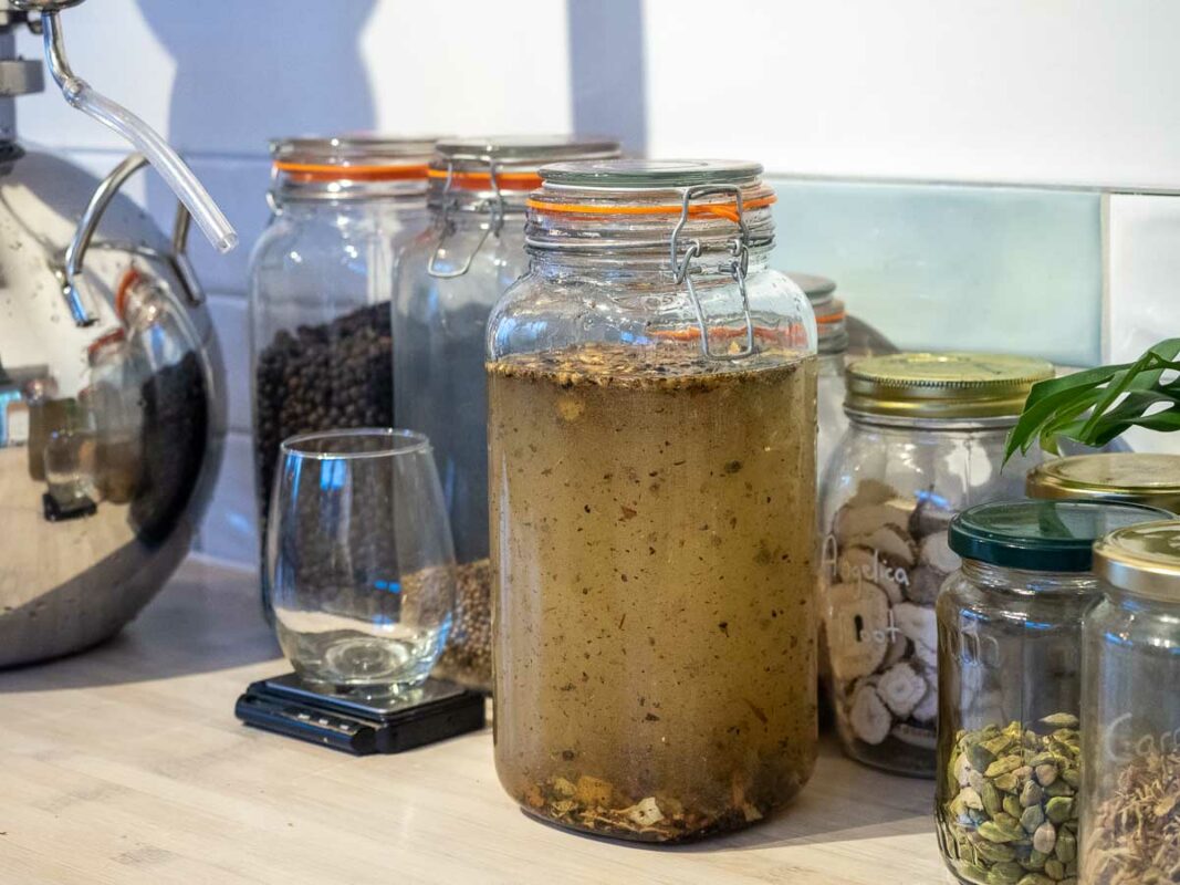 Image of DIY Distilling leaving the gin botanicals to macerate
